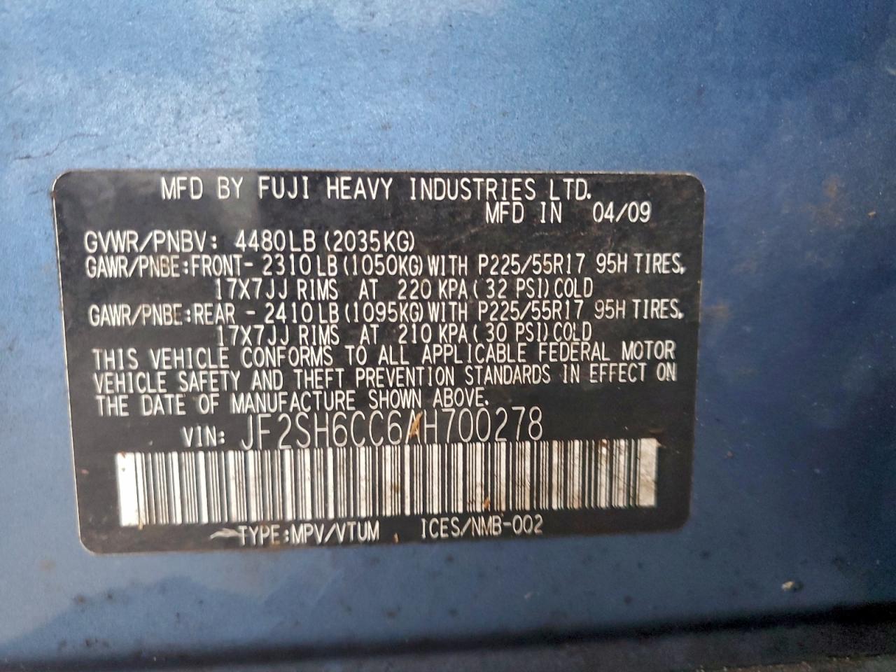 2010 SUBARU FORESTER 2.5X PREMIUM photo 13