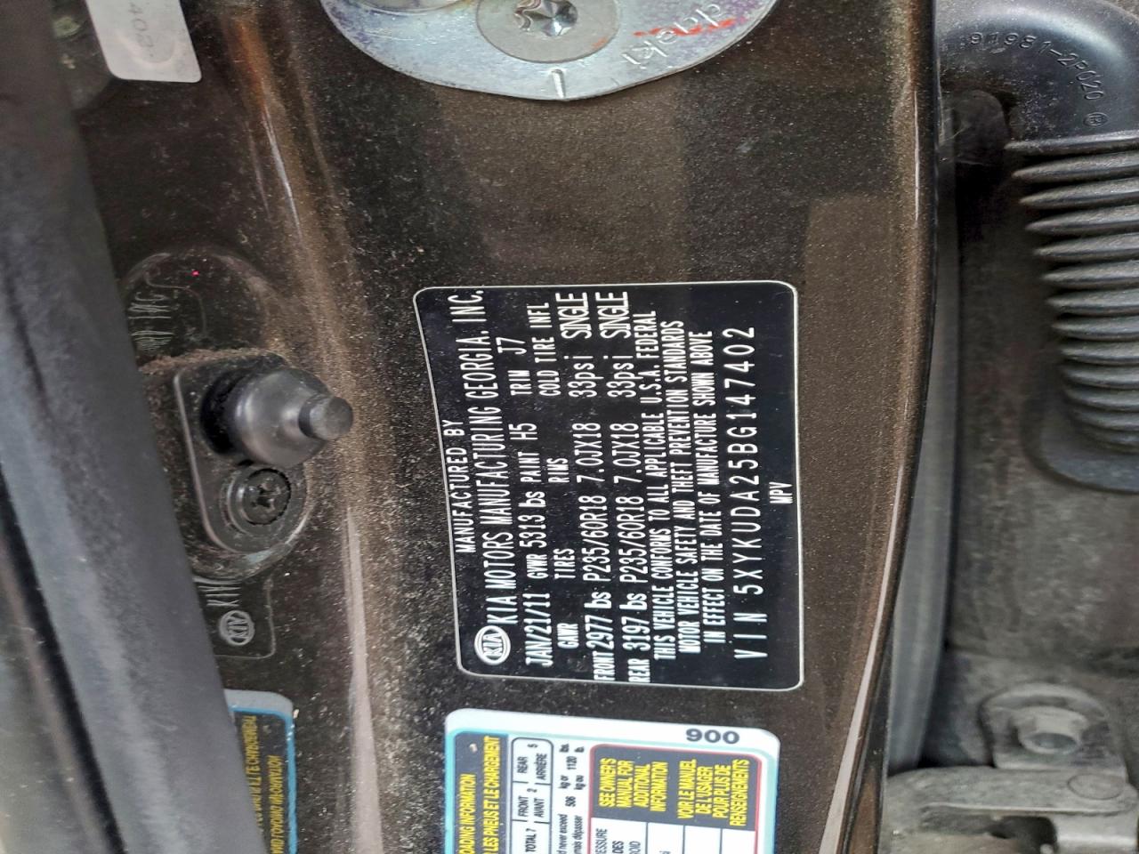 2011 KIA SORENTO EX photo 13