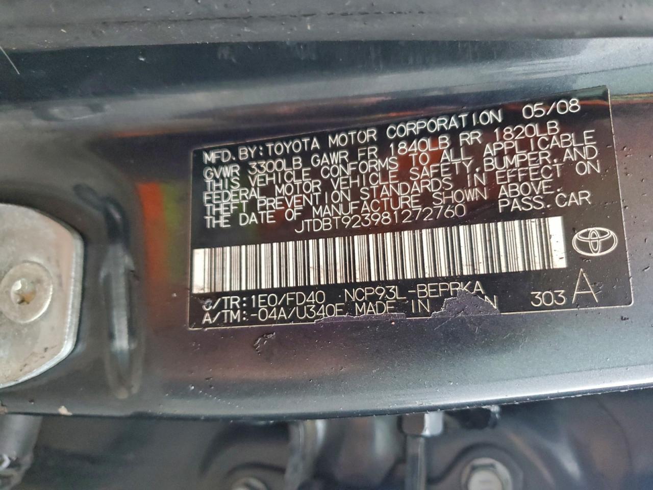 2008 TOYOTA YARIS photo 12