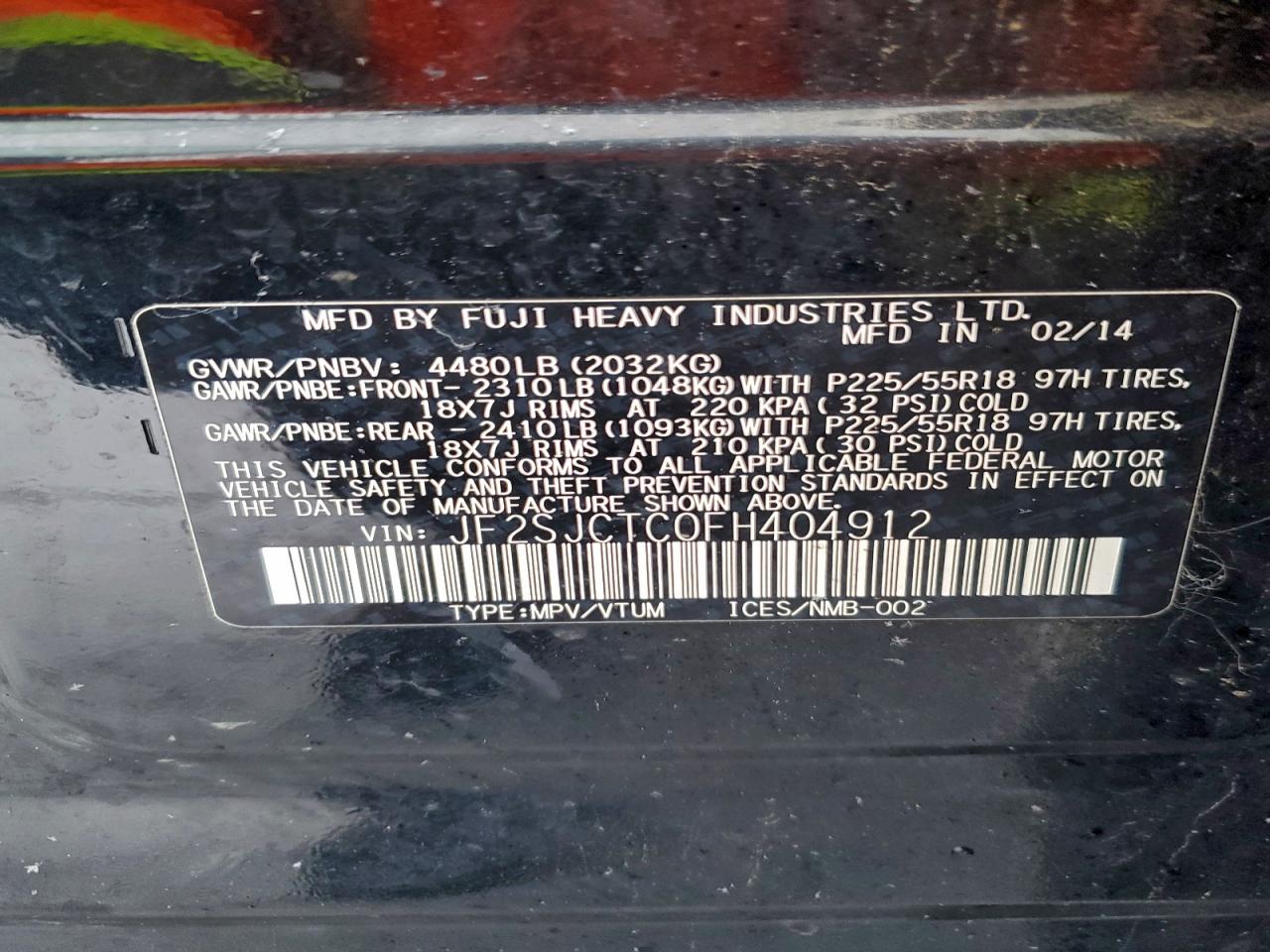 2015 SUBARU FORESTER 2.5I TOURING photo 13