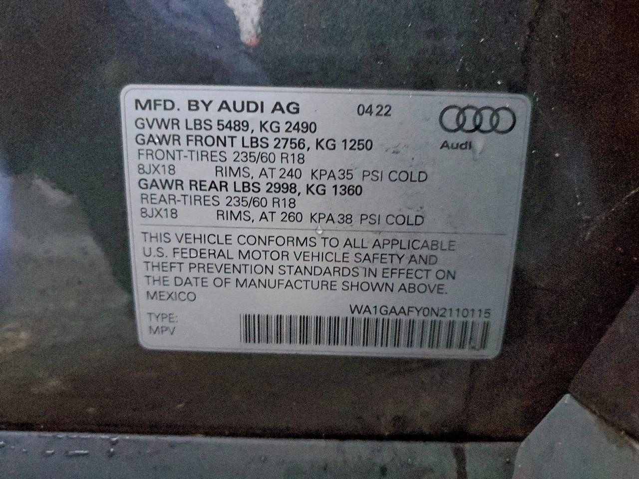 2022 AUDI Q5 PREMIUM 45 photo 13