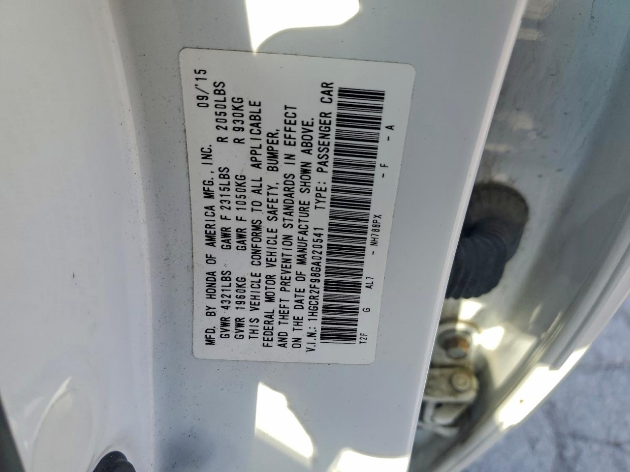 2016 HONDA ACCORD EXL photo 12