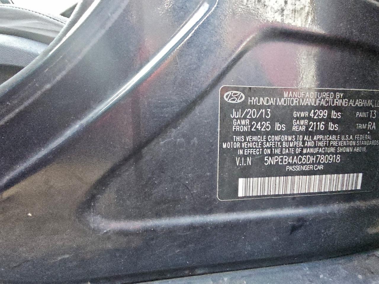 2013 HYUNDAI SONATA GLS photo 12