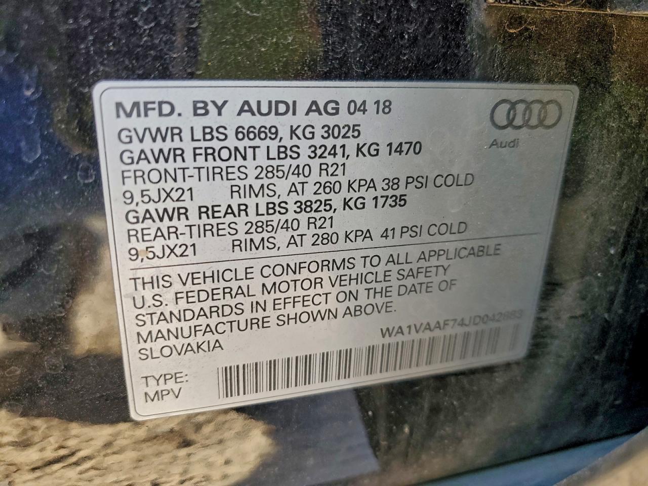 2018 AUDI Q7 PRESTIGE photo 14
