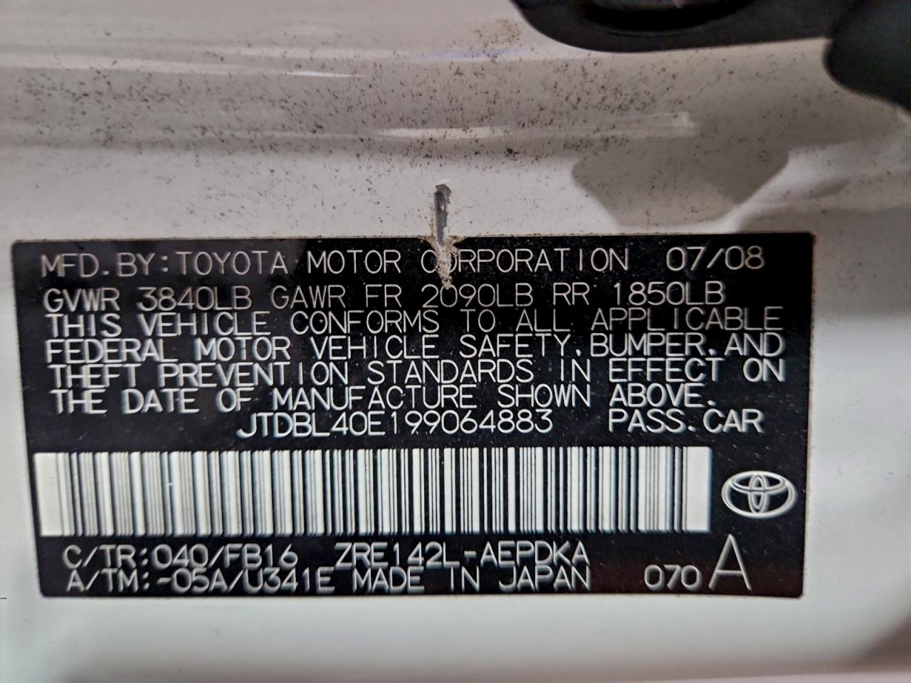 2009 TOYOTA COROLLA BASE photo 23