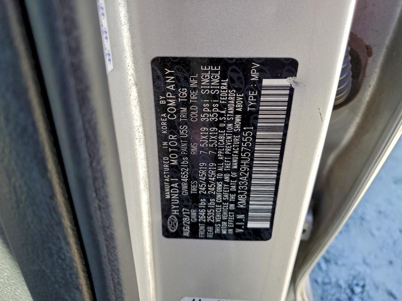 2017 HYUNDAI TUCSON LIMITED photo 13