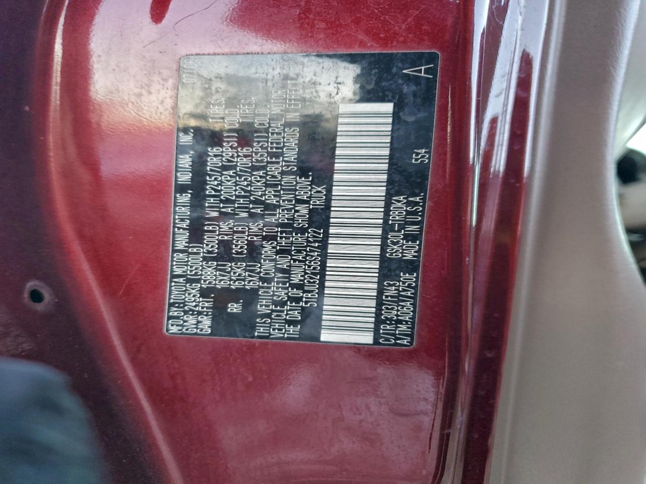 2006 TOYOTA TUNDRA photo 12