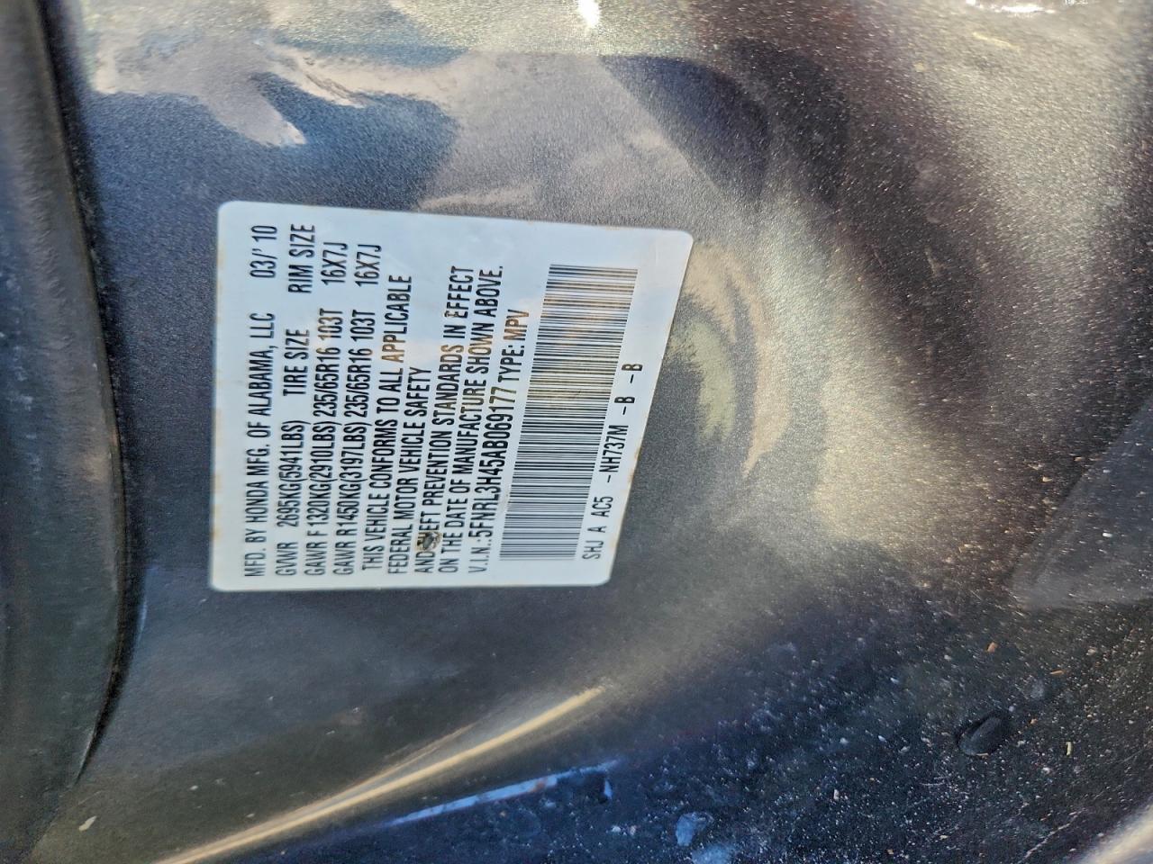 2010 HONDA ODYSSEY EX photo 12