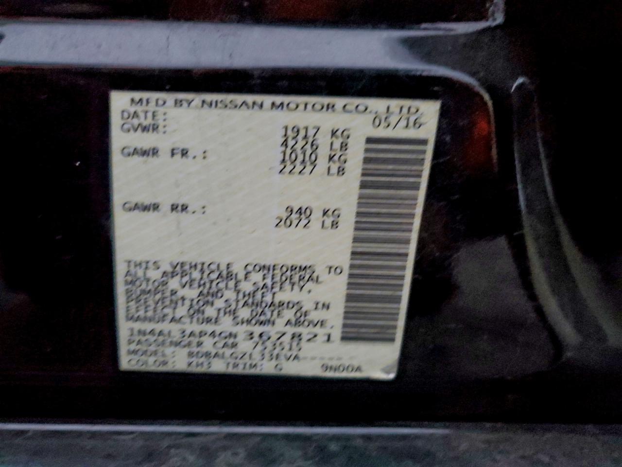 2016 NISSAN ALTIMA 2.5 photo 25