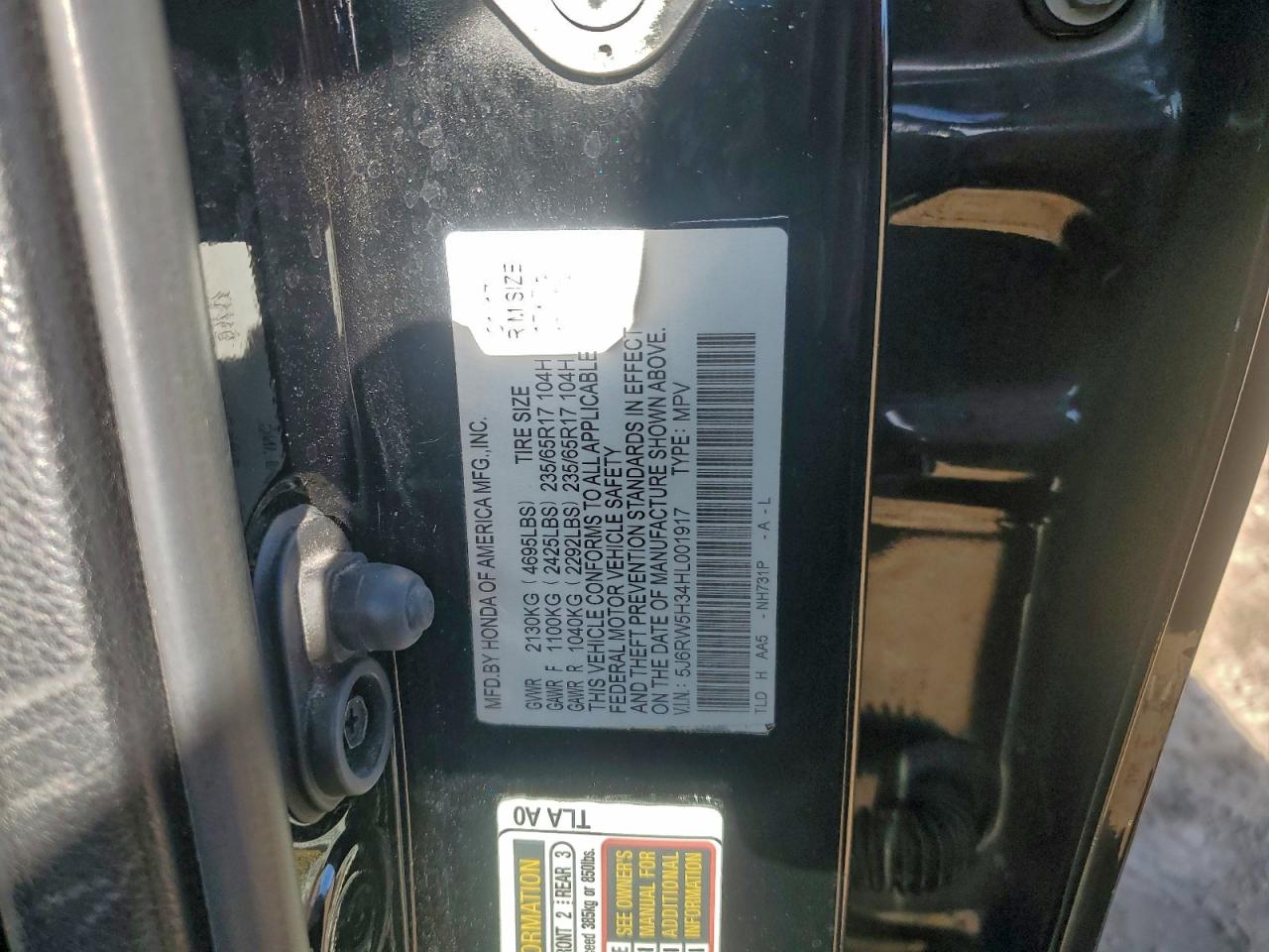 2017 HONDA CR-V LX photo 25