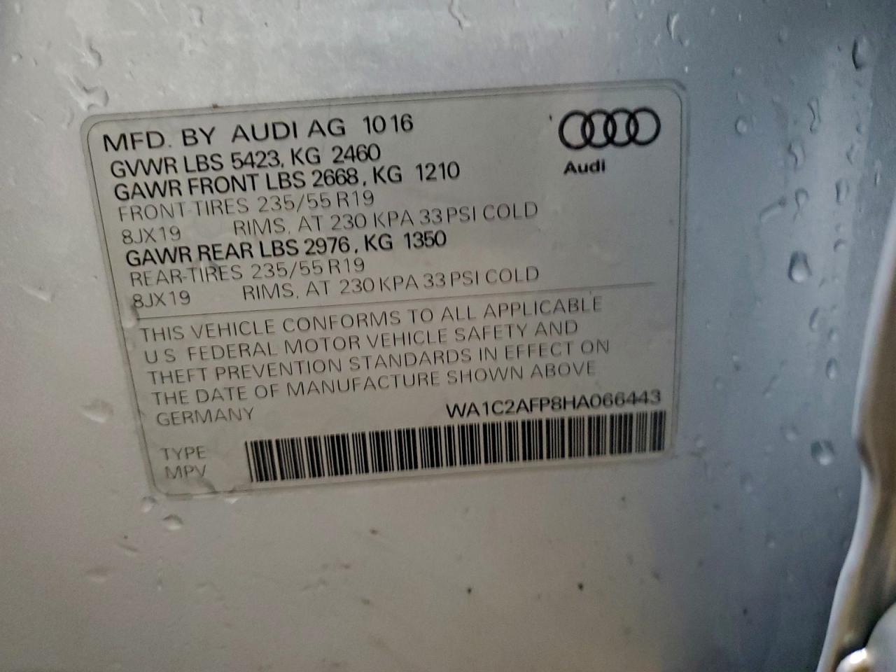 2017 AUDI Q5 PREMIUM photo 13