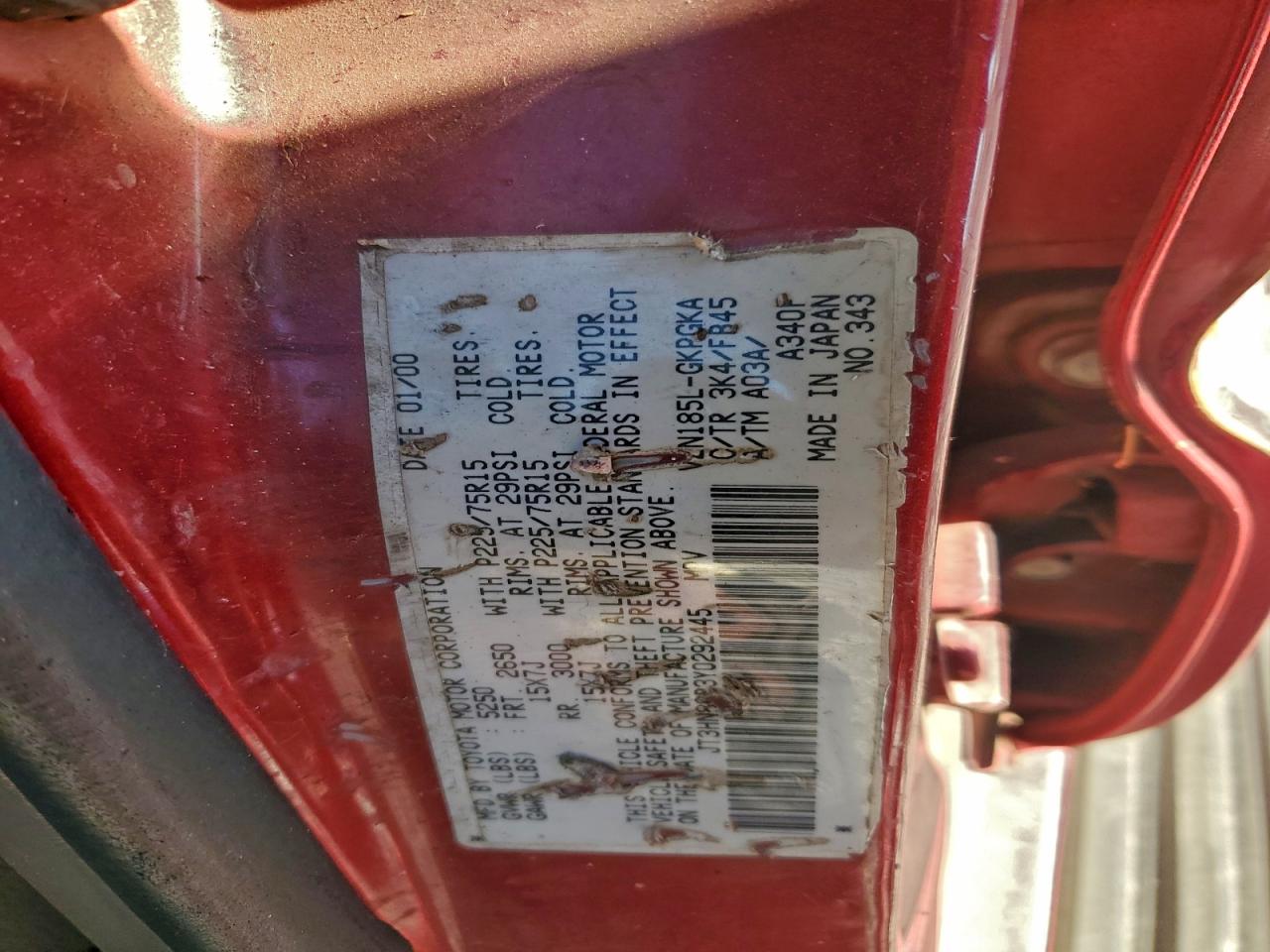 2000 TOYOTA 4RUNNER SR5 photo 13