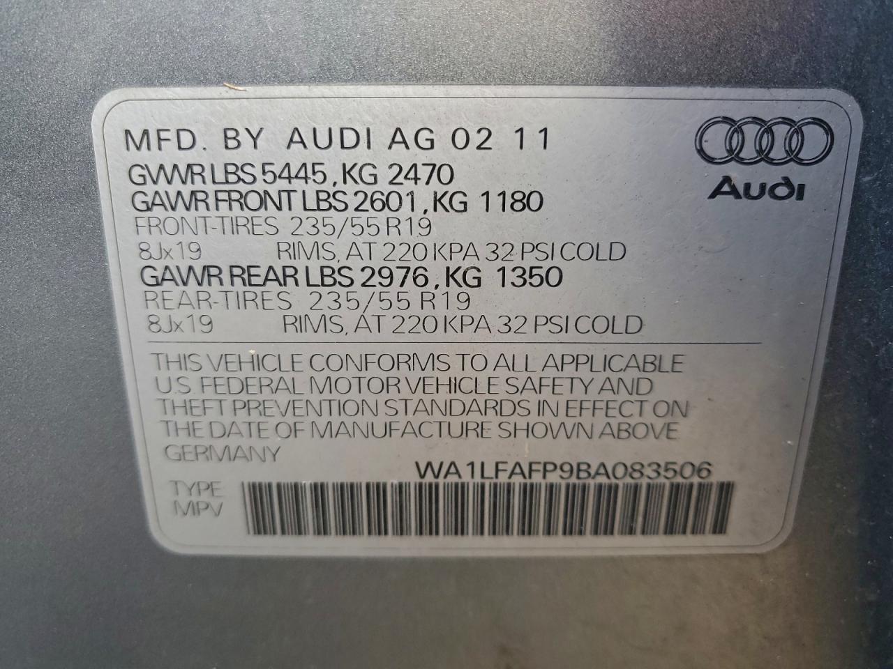2011 AUDI Q5 PREMIUM PLUS photo 13