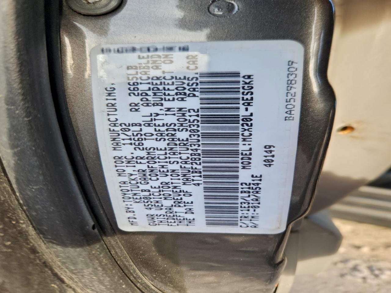 2003 TOYOTA AVALON XL photo 13