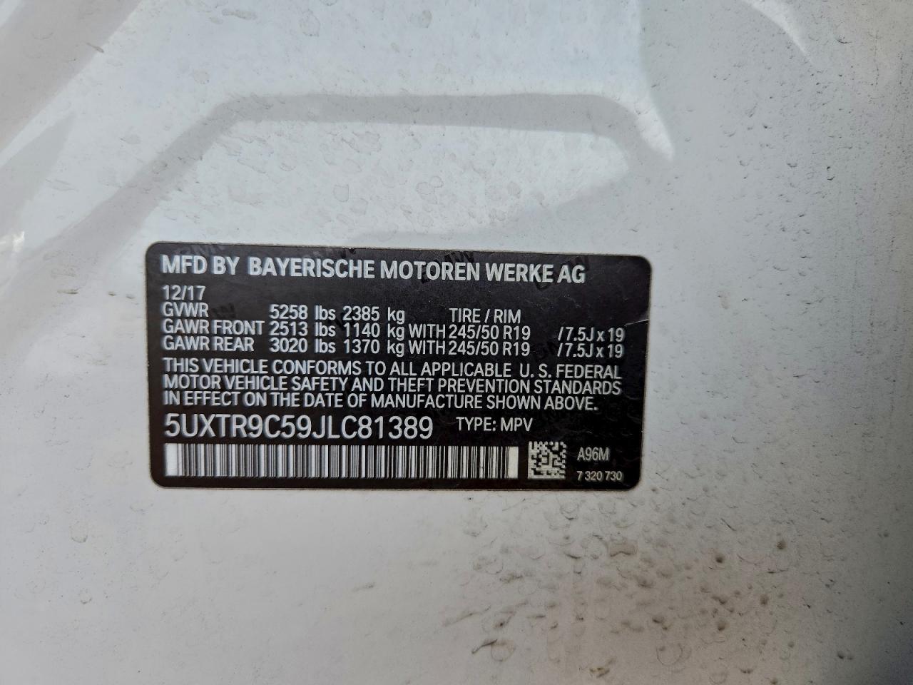 2018 BMW X3 XDRIVE30I photo 14