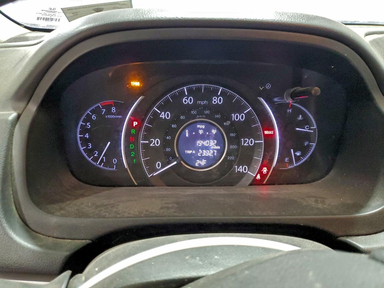 2012 HONDA CR-V LX photo 9