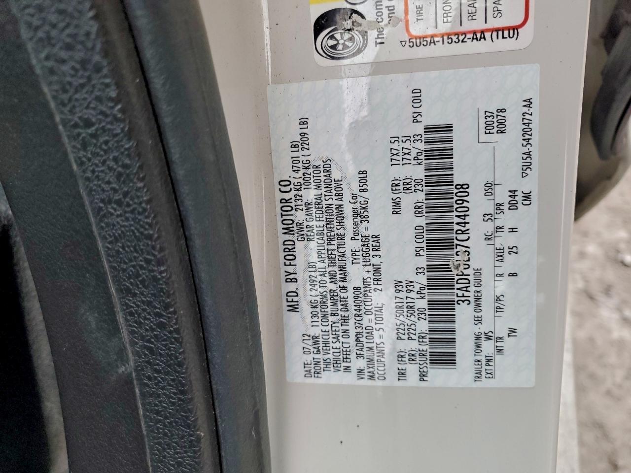 2012 FORD FUSION HYBRID photo 12