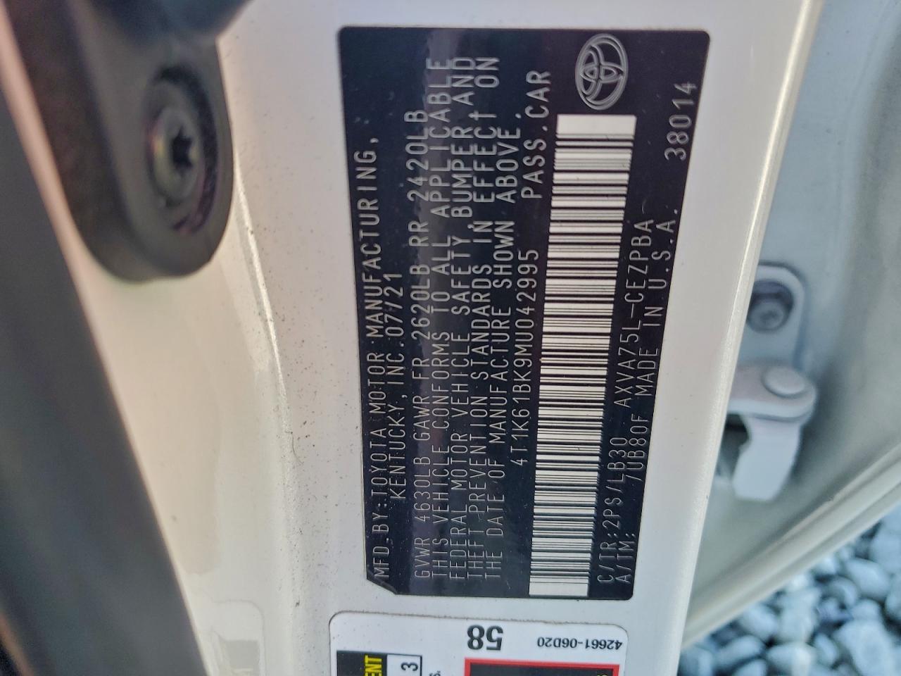 2021 TOYOTA CAMRY XSE photo 12