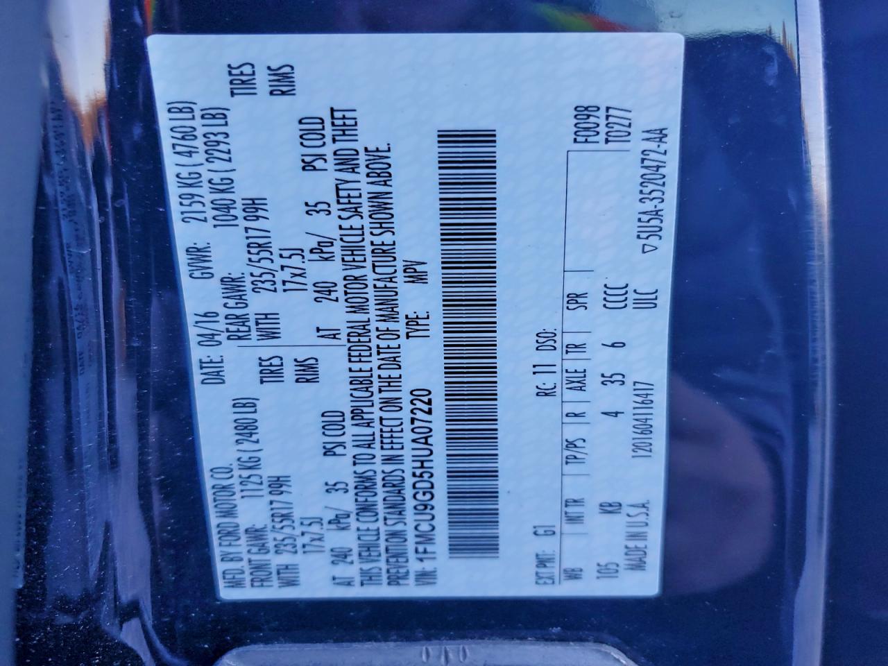 2017 FORD ESCAPE SE photo 13