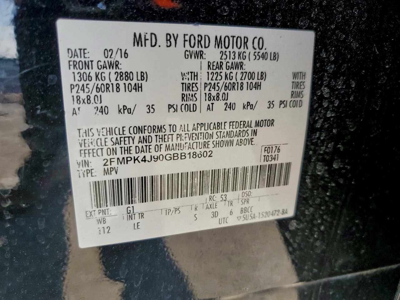 2016 FORD EDGE SEL photo 13