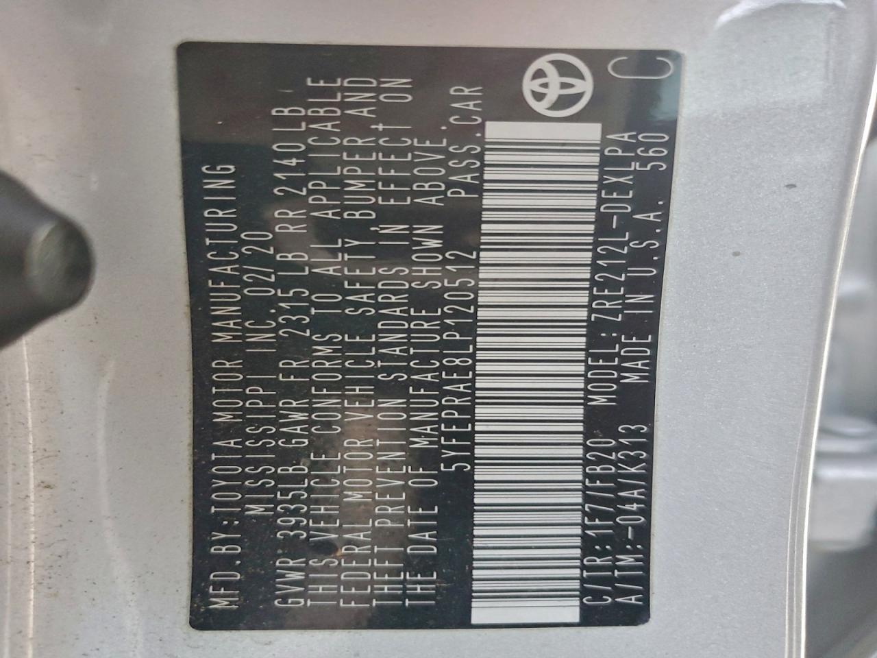2020 TOYOTA COROLLA LE photo 13
