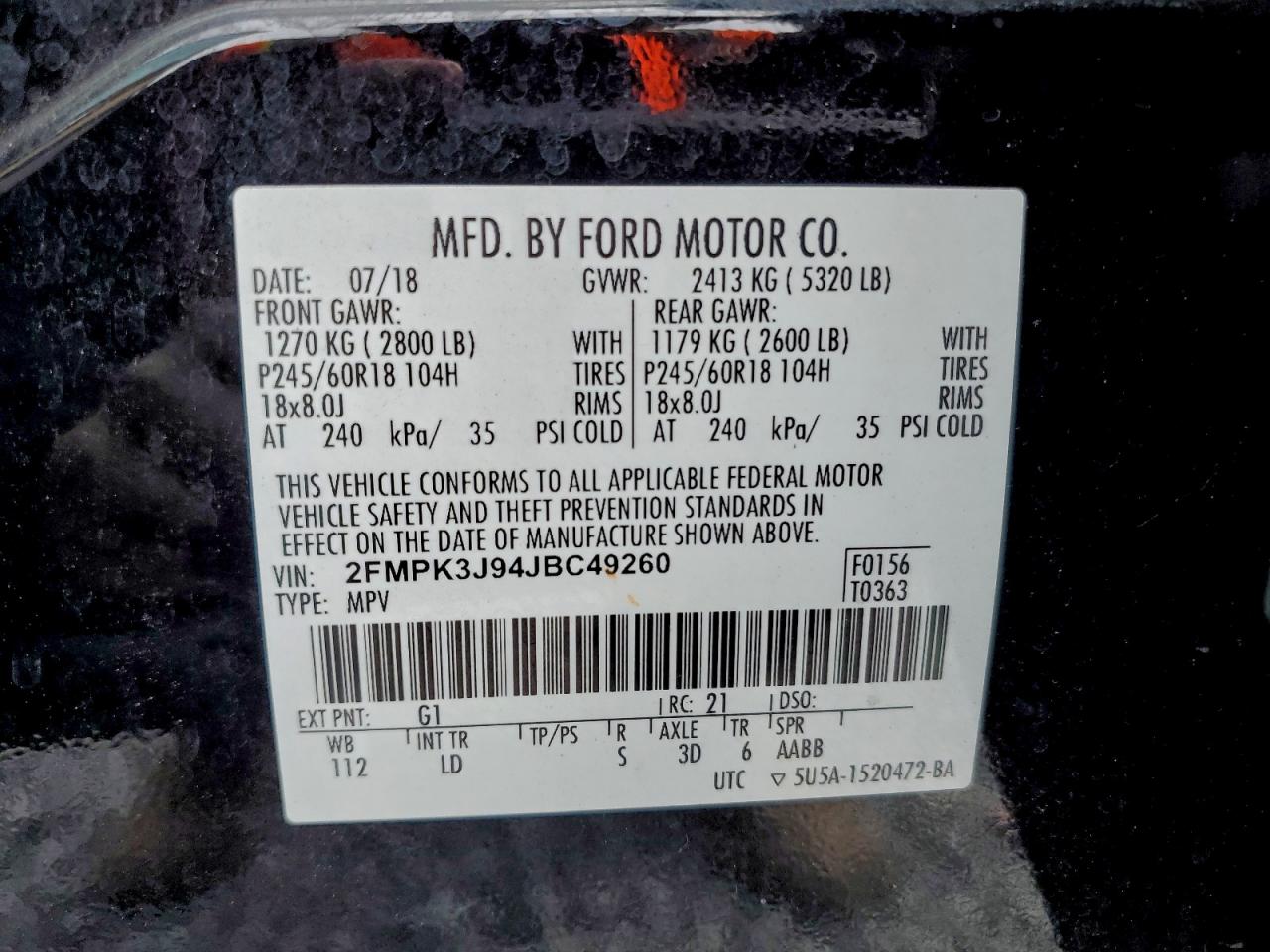 2018 FORD EDGE SEL photo 34