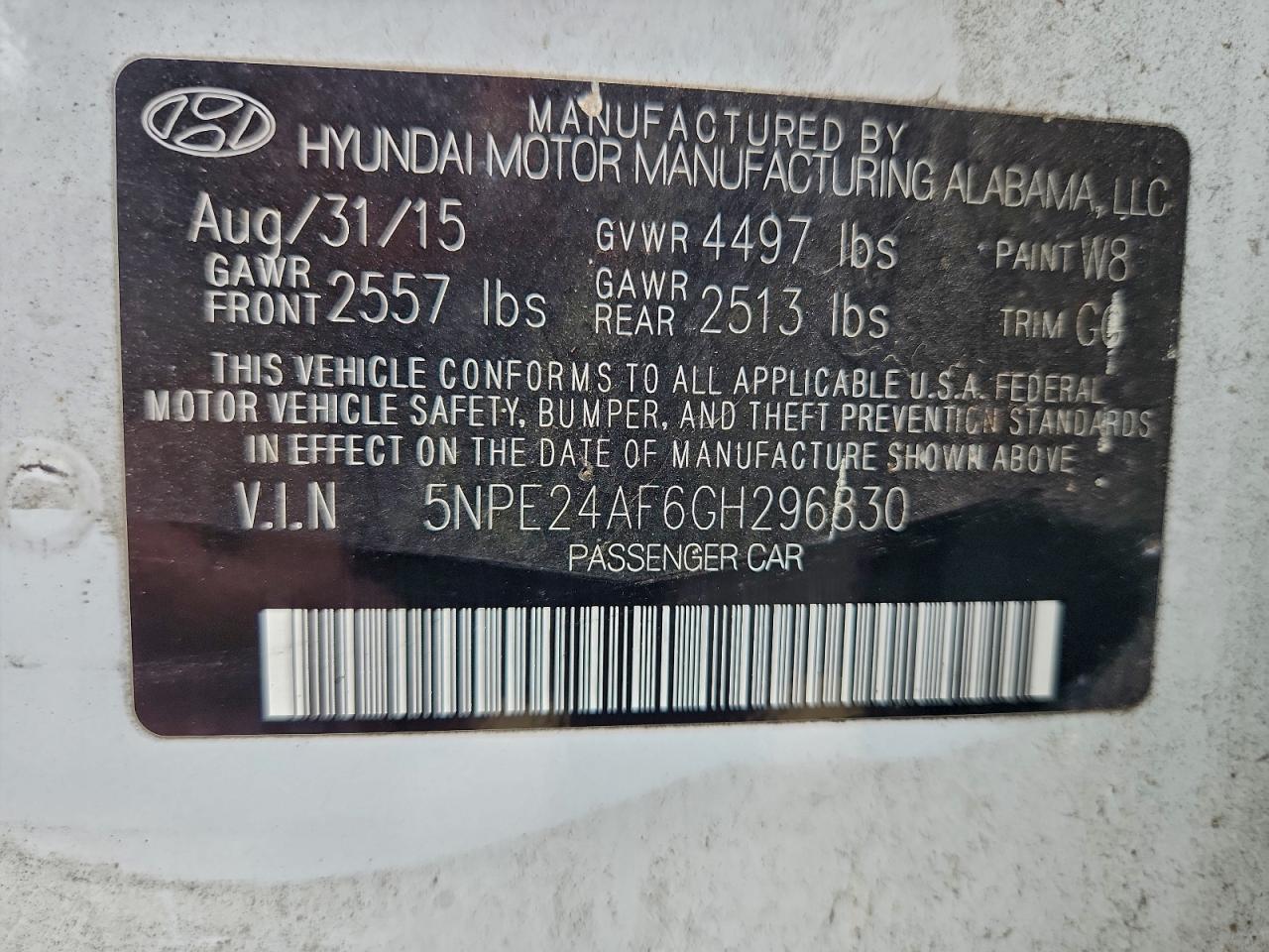 2016 HYUNDAI SONATA SE photo 12