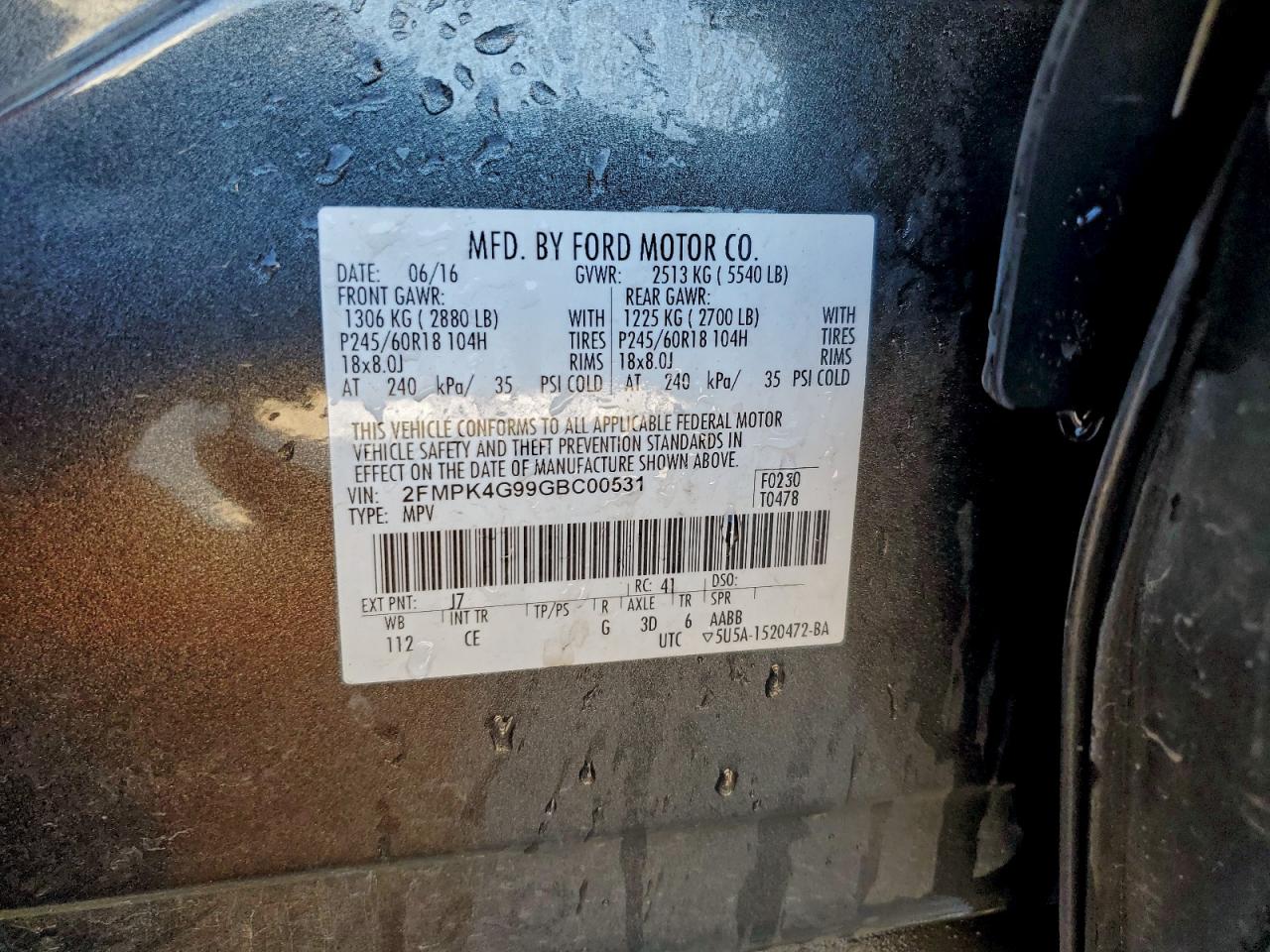 2016 FORD EDGE SE photo 13