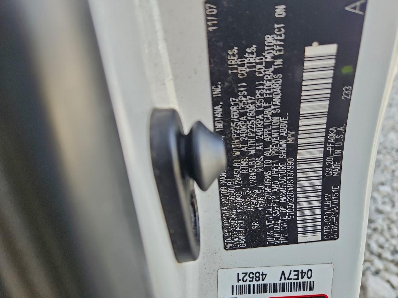 2008 TOYOTA SIENNA XLE photo 13