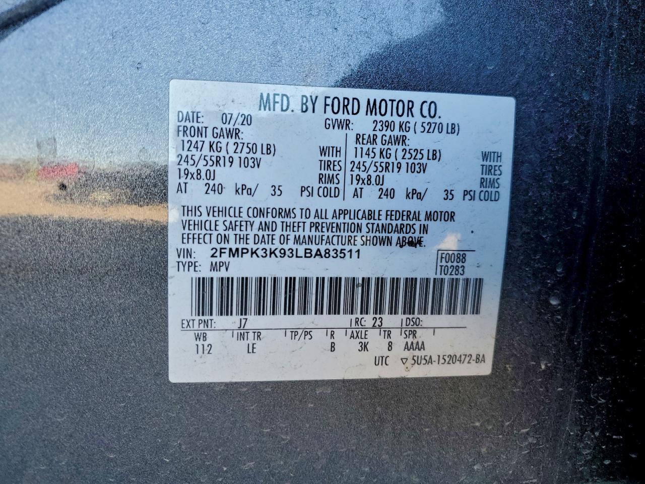2020 FORD EDGE TITANIUM photo 40