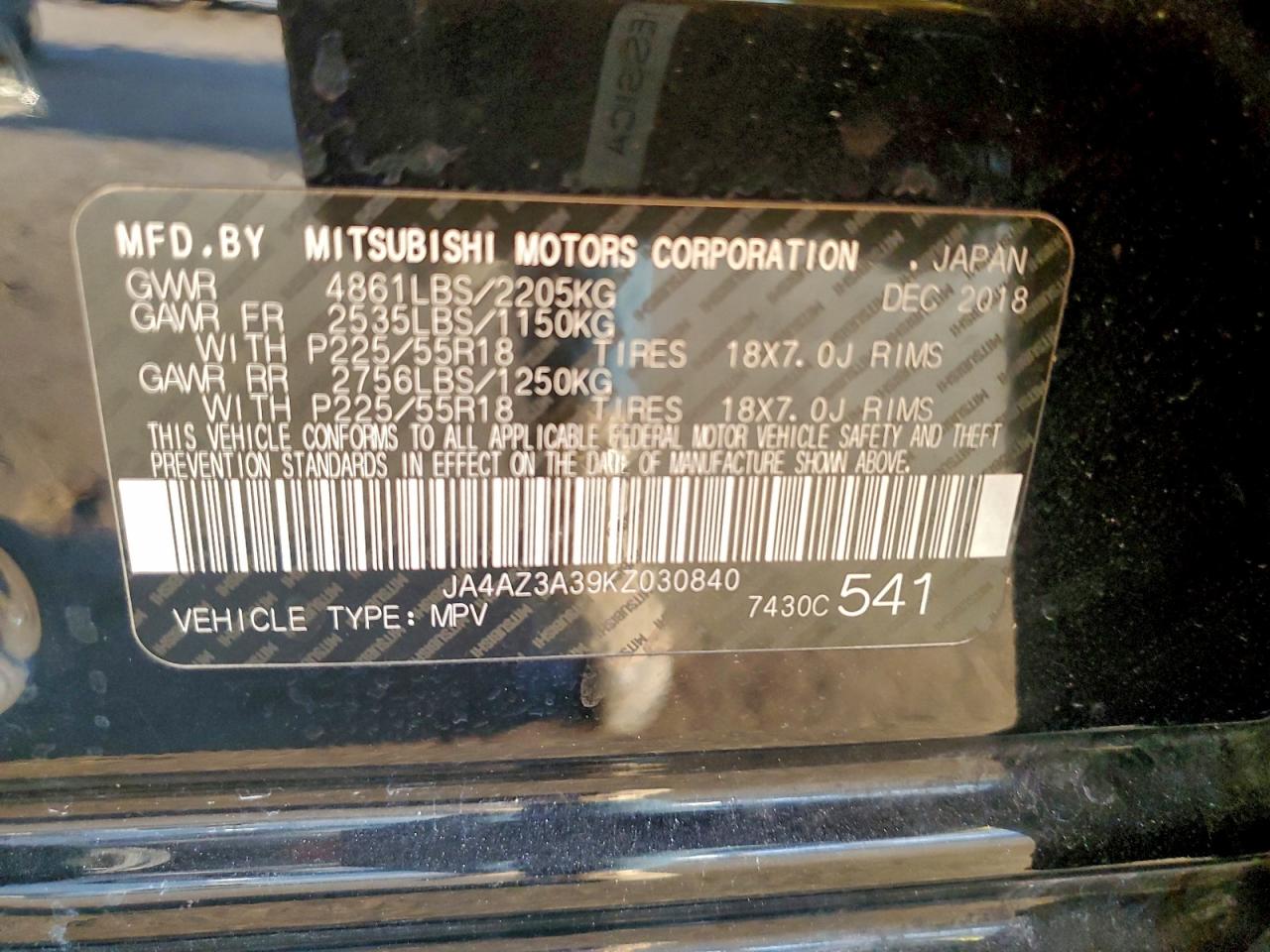 2019 MITSUBISHI OUTLANDER SE photo 13