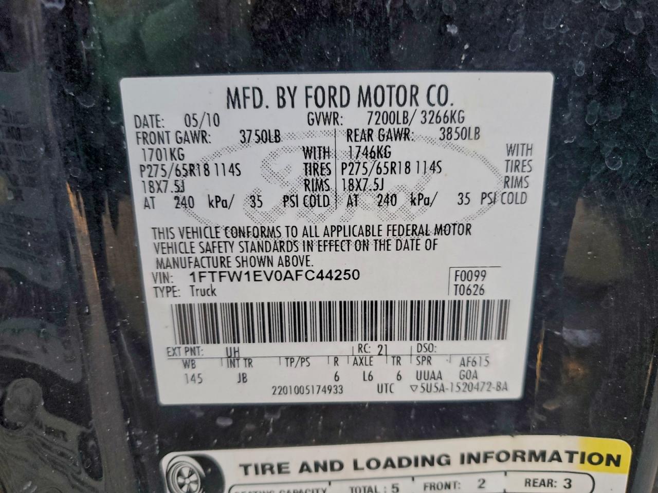 2010 FORD F150 SUPERCREW photo 12