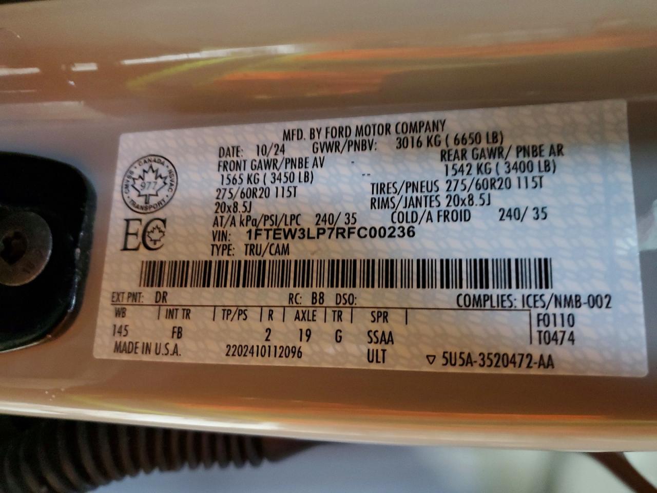2024 FORD F150 XLT photo 12