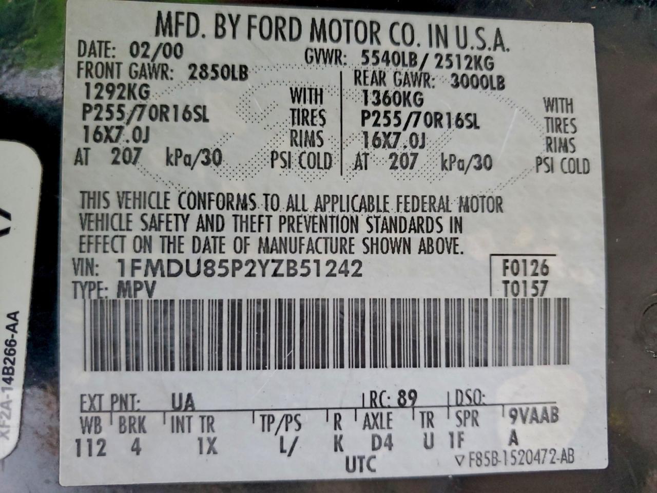 2000 FORD EXPLORER LIMITED photo 27