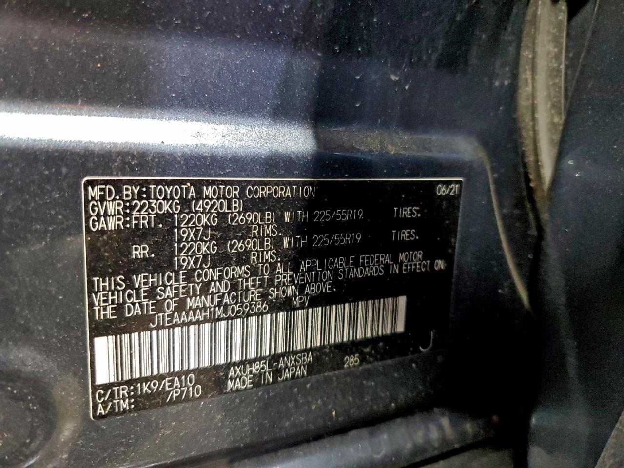 2021 TOYOTA VENZA LE photo 14