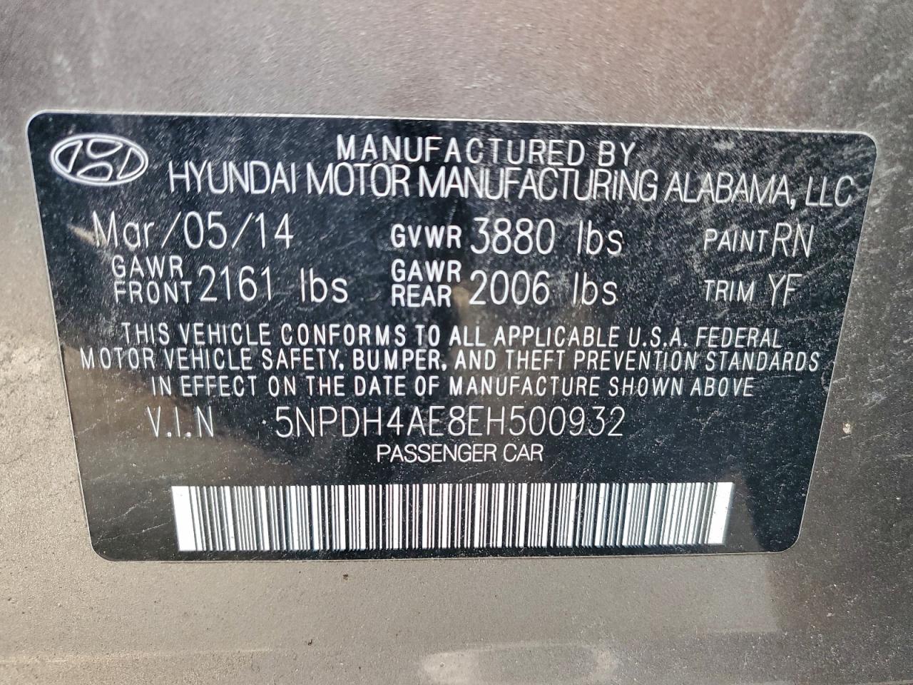 2014 HYUNDAI ELANTRA SE photo 12