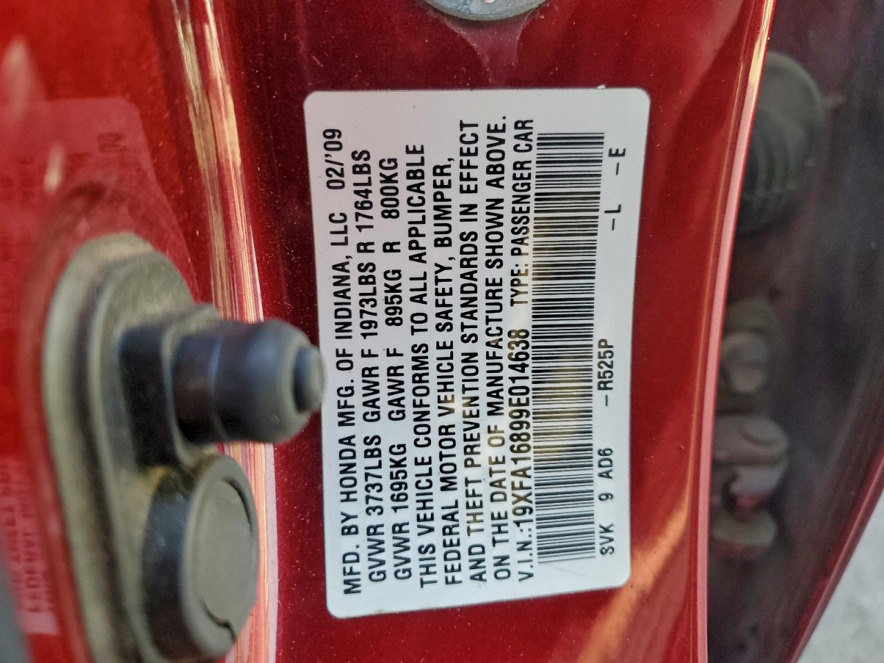 2009 HONDA CIVIC EX photo 12