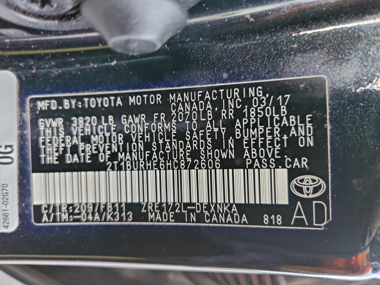 2017 TOYOTA COROLLA L photo 25