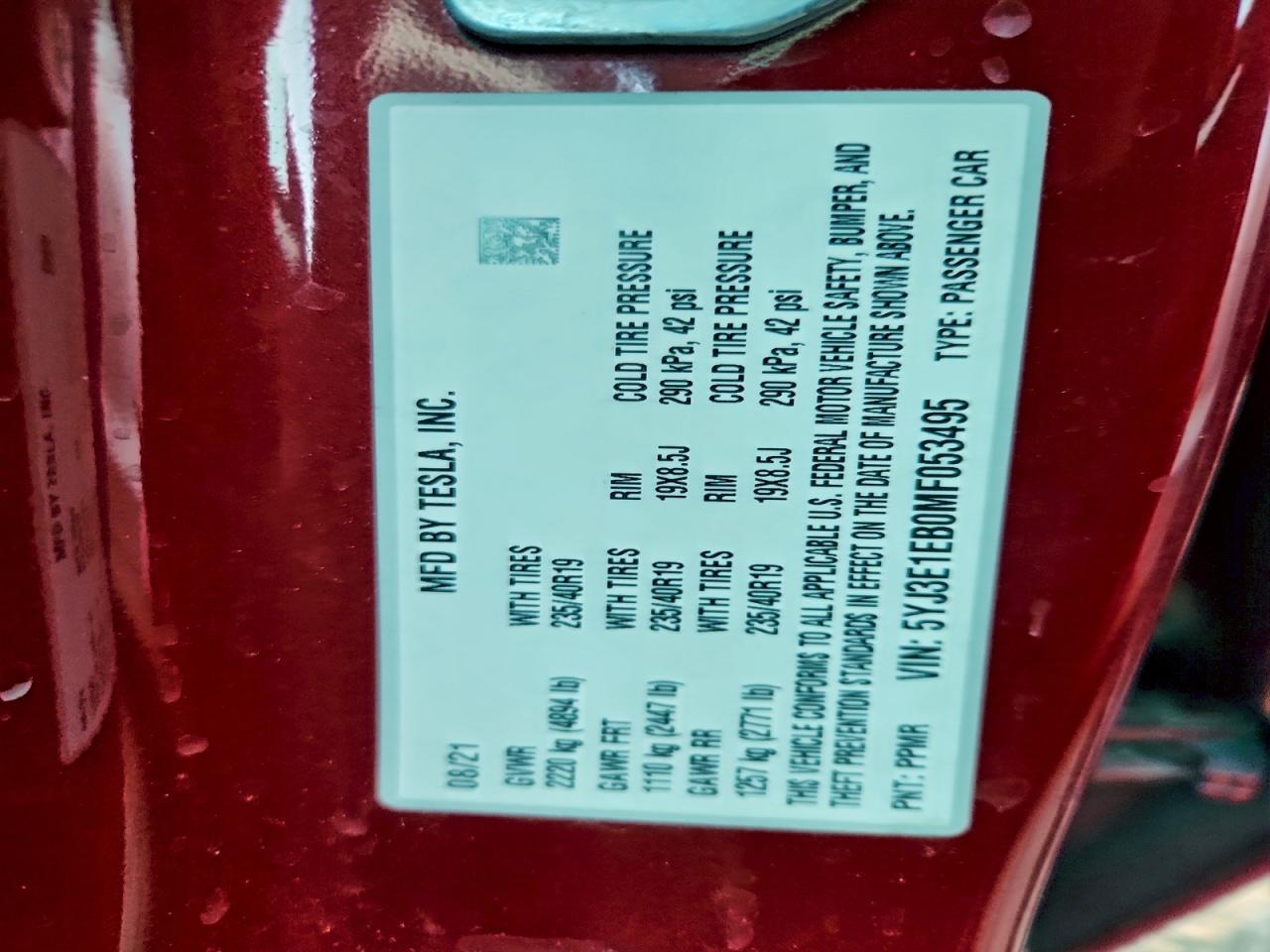 2021 TESLA MODEL 3 photo 23