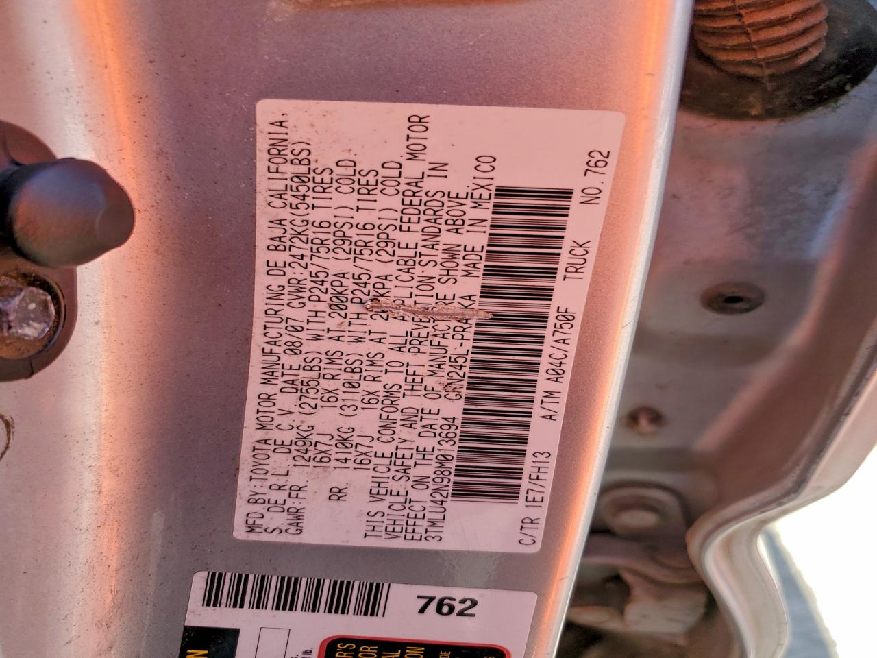2008 TOYOTA TACOMA DOUBLE CAB photo 12