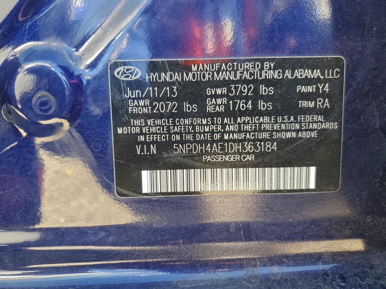 2013 HYUNDAI ELANTRA GLS photo 12