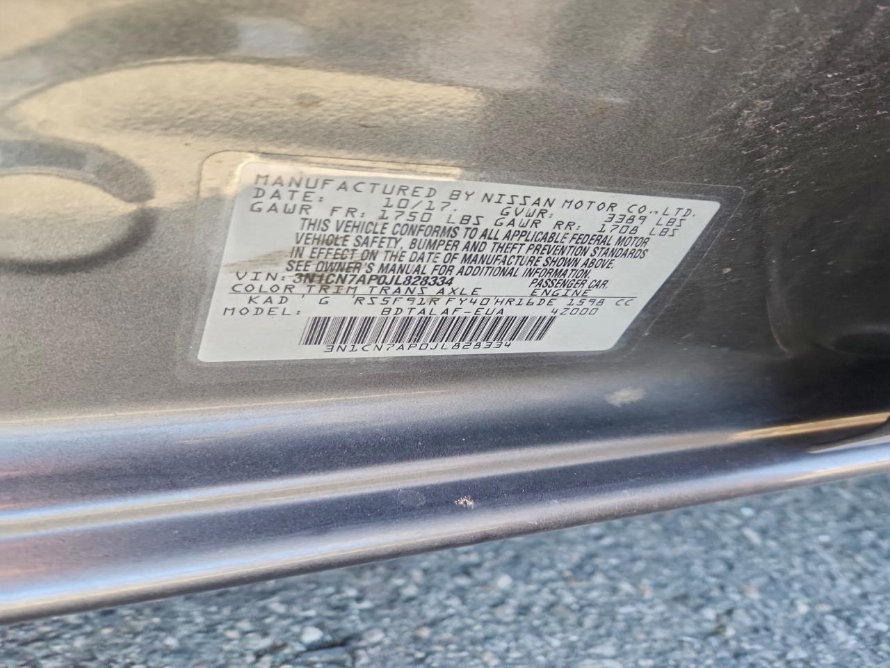 2018 NISSAN VERSA S photo 23