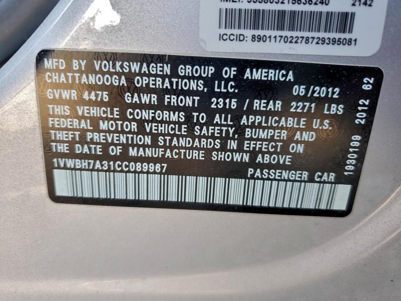 2012 VOLKSWAGEN PASSAT SE photo 13
