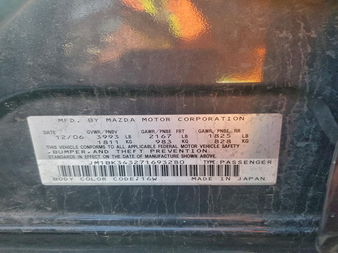 2007 MAZDA 3 HATCHBACK photo 13