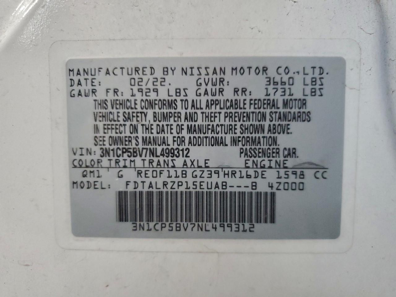 2022 NISSAN KICKS S photo 14