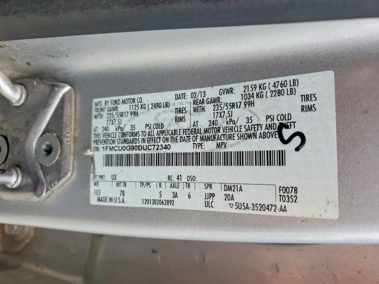 2013 FORD ESCAPE SE photo 14