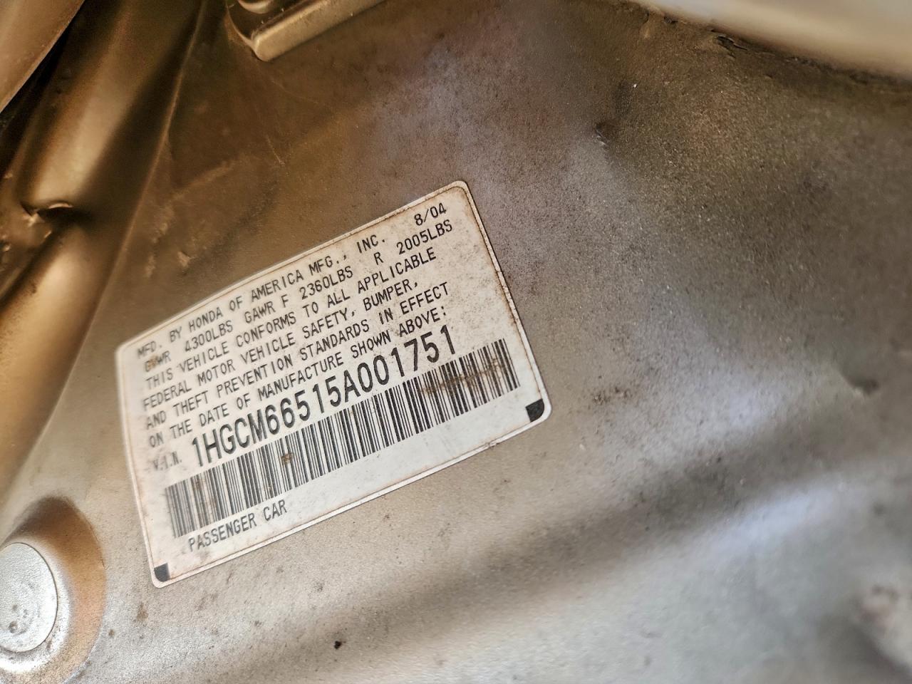 2005 HONDA ACCORD EX photo 34
