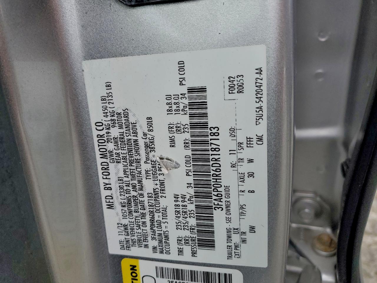 2013 FORD FUSION SE photo 34