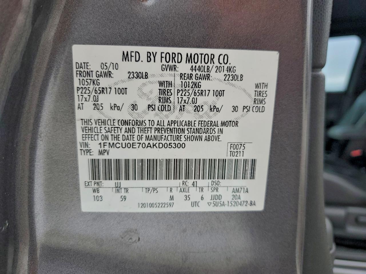 2010 FORD ESCAPE LIMITED photo 12