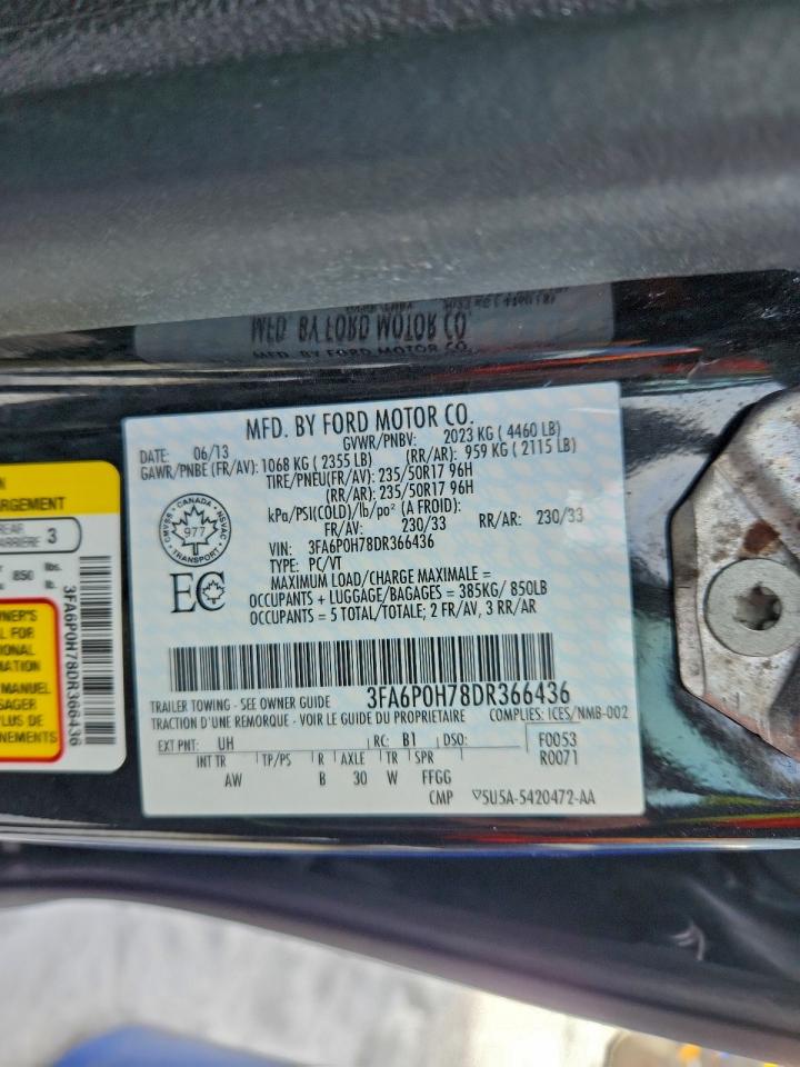 2013 FORD FUSION SE photo 13